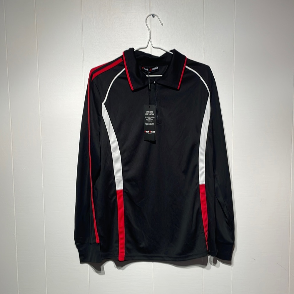 Black/Red/White Half Zip Pullover